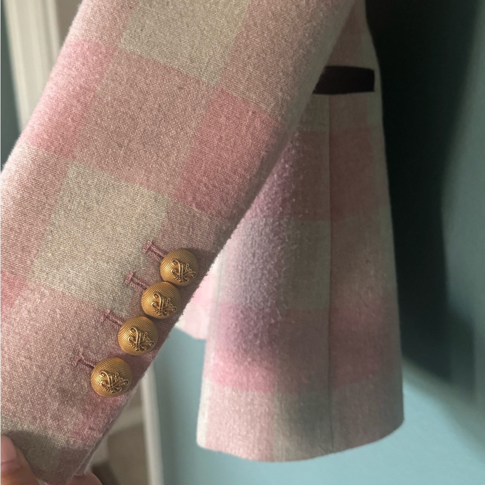 Pink and Cream Checkered Blazer - Picture 6 of 7